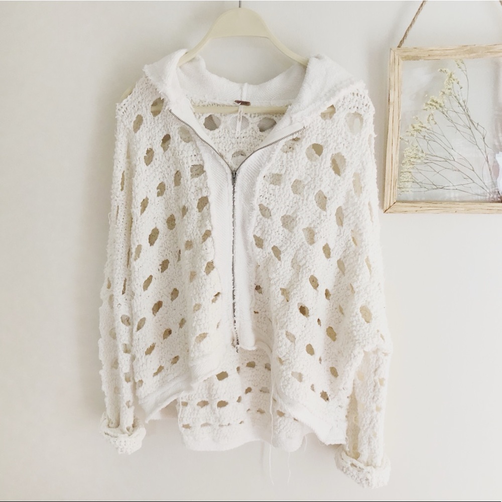 Free People | Crochet Open Knit Sweater Jacket